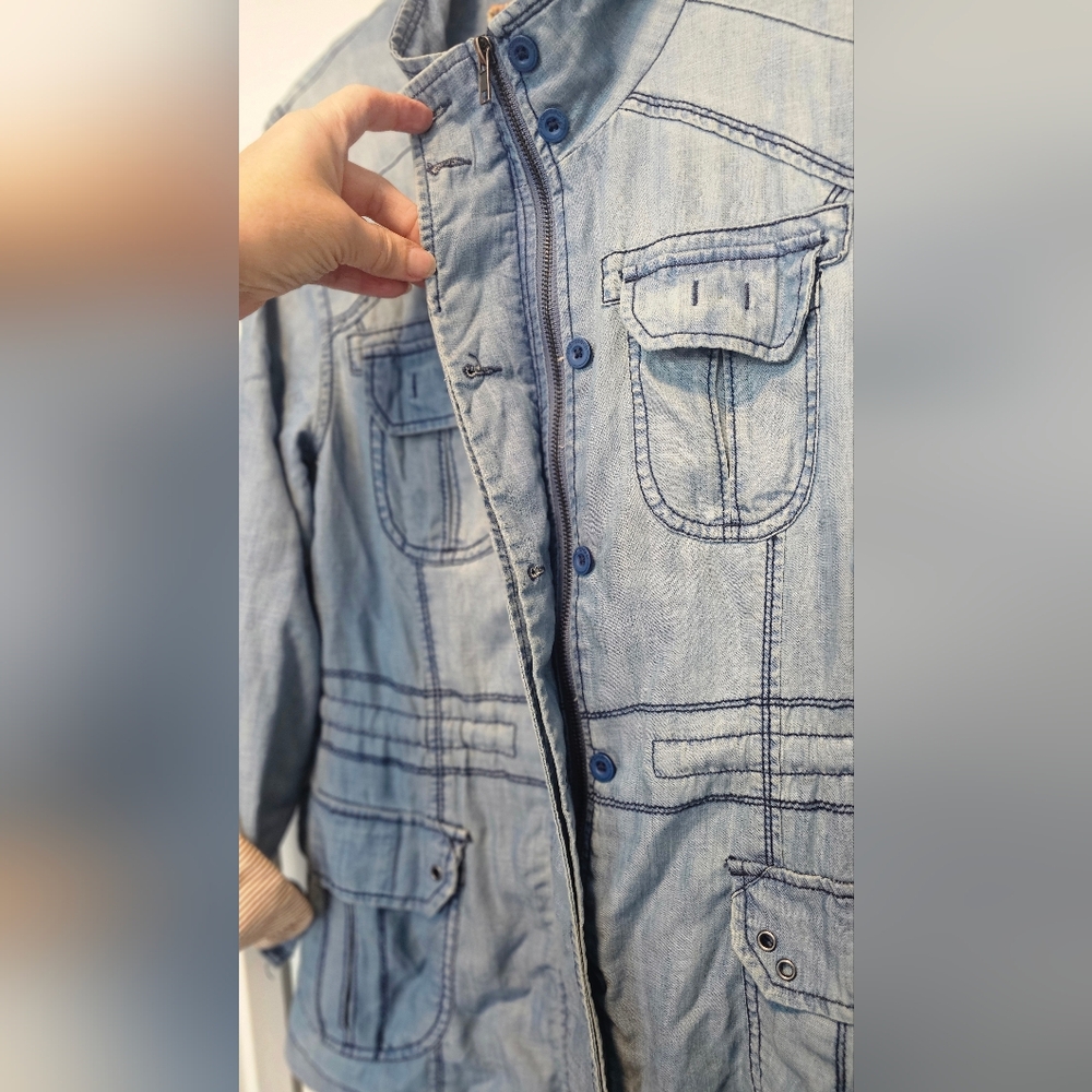 Anthropologie Marrakech Chambray Anorak Utility Jacket. Size Small - Picture 6 of 14